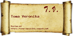 Toma Veronika névjegykártya